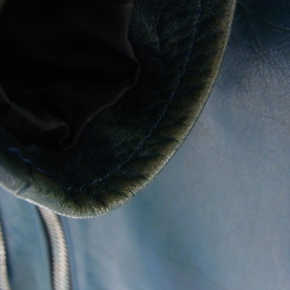 STRUM ストラム STL-057-01 Burning dyed 地生カウタンニン 革染め 製品墨染め RAVEN レザー ダブル ライダース ジャケット ブルー系 S【中古】