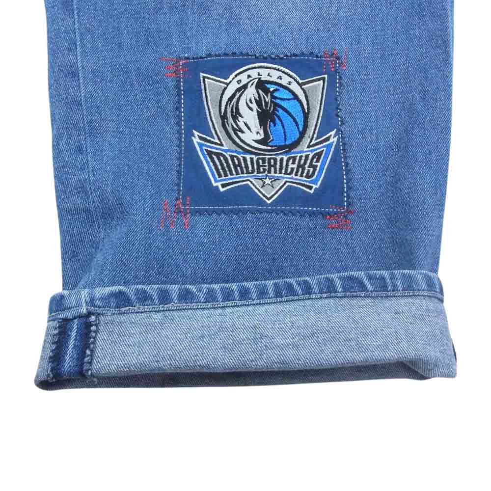 NBA 90s オールスター ワイド バギー デニム パンツ ロゴワッペン インディゴブルー系 38【中古】