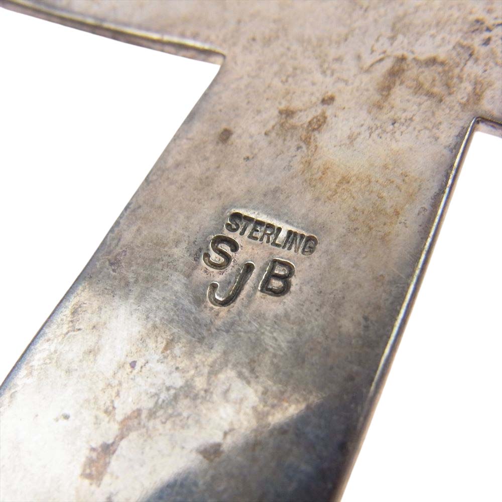 ナバホ Steven J Begay スティーブンジェイビゲイ シルバー クロス レザー ネックレス シルバー系【中古】
