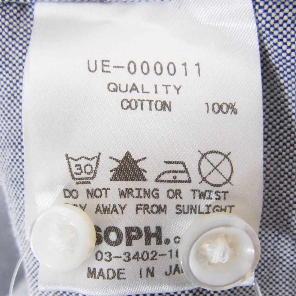 uniform experiment ユニフォームエクスペリメント UE-000011 ボタンダウン ロゴ刺繍 半袖 シャツ ブルー系 3【中古】