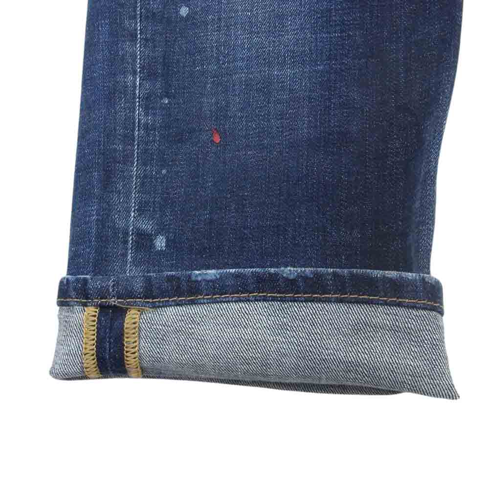 DSQUARED2 ディースクエアード S74LB0932 S30664 ダメージ加工 ペイント ボタンフライ テーパード デニムパンツ インディゴブルー系 52【中古】