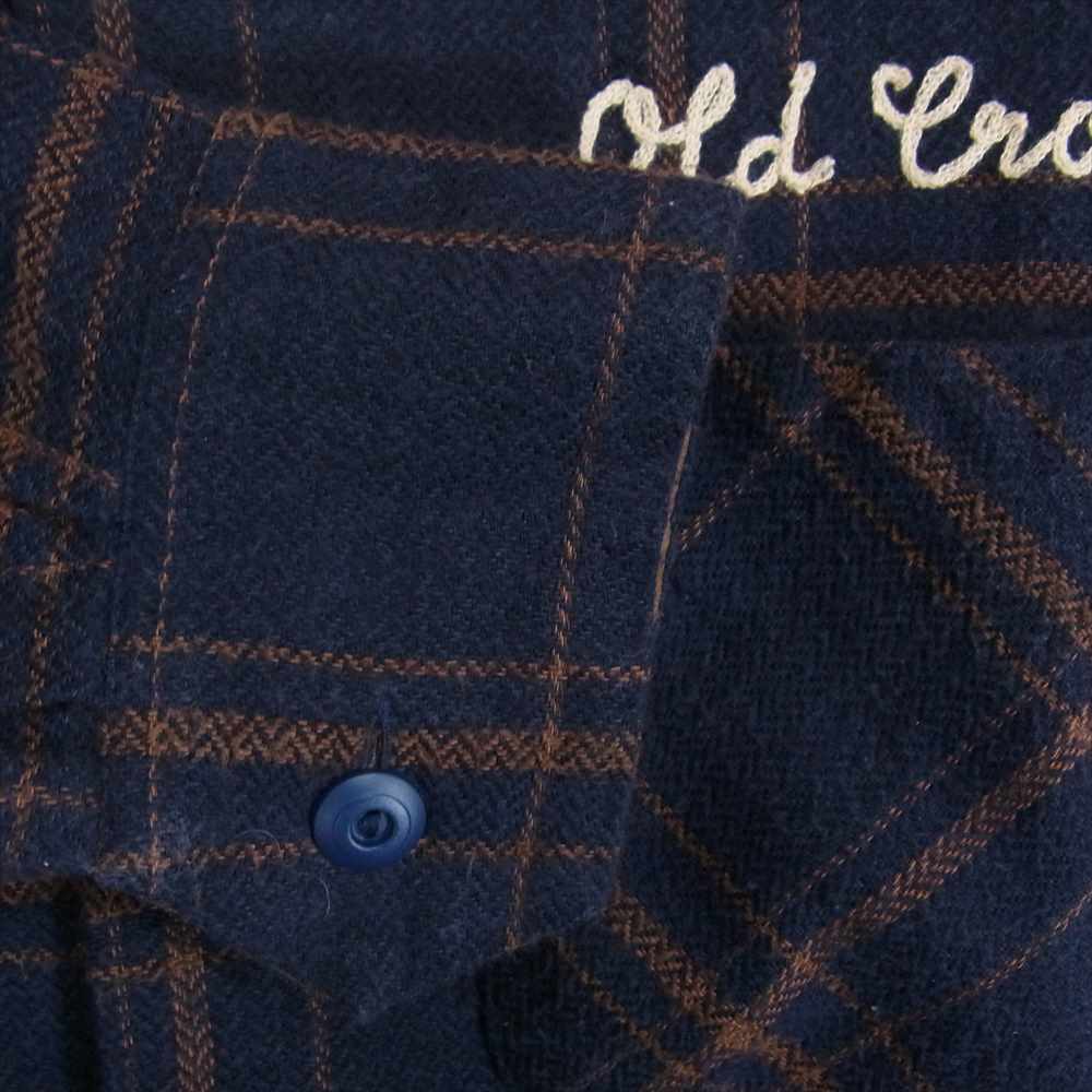 オールドクロー 18AW 0C-18-AW-13 チェック フランネル シャツ 長袖 ロゴ刺繍 ネイビー系 ブラウン系 S【中古】