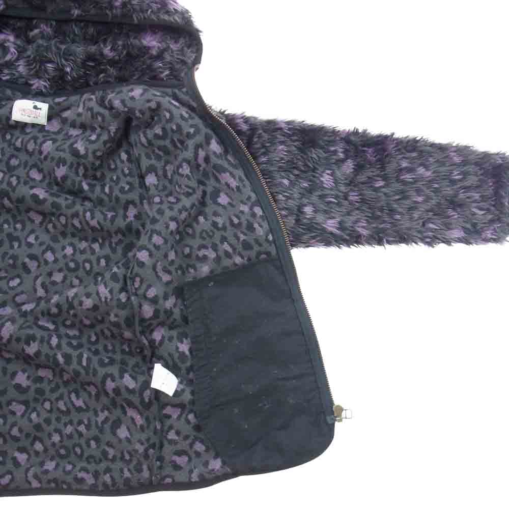 GANGSTERVILLE ギャングスタービル 18AW GSV-18-AW-24 RISE ABOVE SHAGGY PARKA シャギー ジップアップ パーカー レオパード ブラック/パープル S【中古】