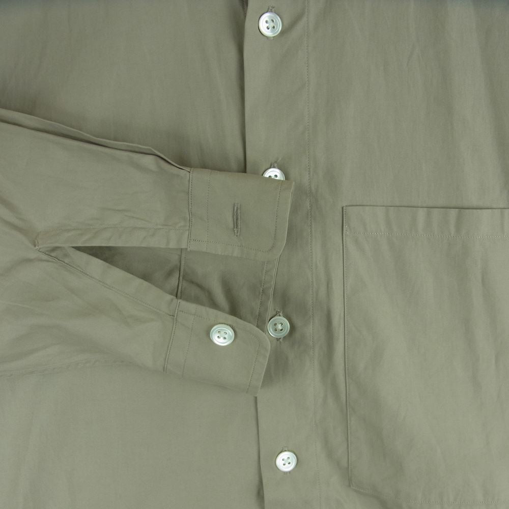AURALEE オーラリー 18AW A8AS02TN WASHED FINX TWILL SHIRTS ウォッシュドフィンクス ツイル 長袖 シャツ グレイッシュベージュ系 4【中古】