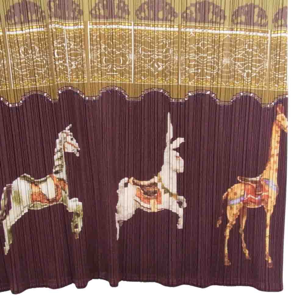 PLEATS PLEASE プリーツプリーズ イッセイミヤケ PP43-JH777 プリーツ加工 メリーゴーランド ハイネック フレンチスリーブ ロング ワンピース モスグリーン系 5【中古】