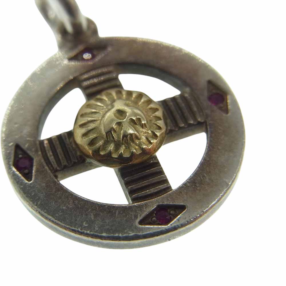 WINGROCK ウィングロック K18 金メタル ルビー メディスンホイール ペンダントトップ シルバー系【中古】