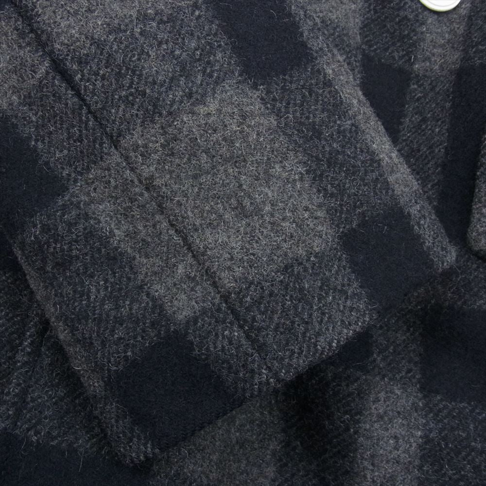 MAISON KITSUNE メゾンキツネ KMO-0450 ウール チェック Pコート ブラック系 グレー系 S【中古】