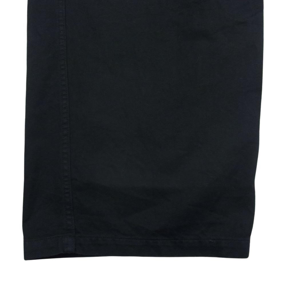 ミリタリー ドイツ軍 ベルト付き 後染め オーバーダイ コットン ワークパンツ ブラック系【中古】