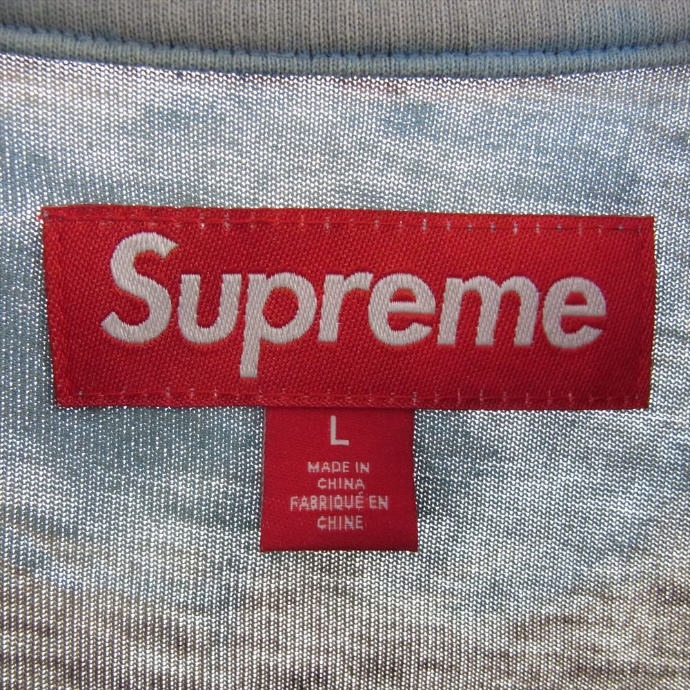 Supreme シュプリーム 23AW OVERPRINT KNOCKOUT S/S TOP オーバープリント ノックアウト Tシャツ ライトエメラルドグリーン系 L【美品】【中古】