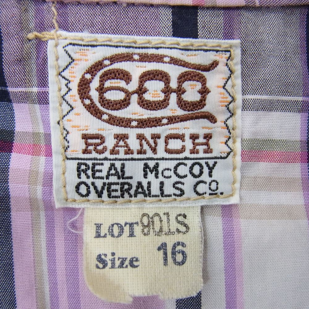 The REAL McCOY'S ザリアルマッコイズ 半袖 チェック ウエスタン シャツ ピンク系 16【中古】