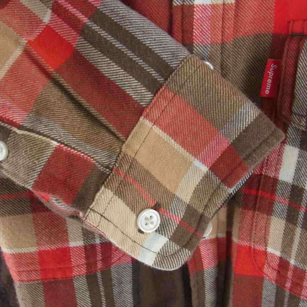 Supreme シュプリーム コットン ネルチェック ネルシャツ 長袖シャツ ブラウン系 マルチカラー系 S【中古】