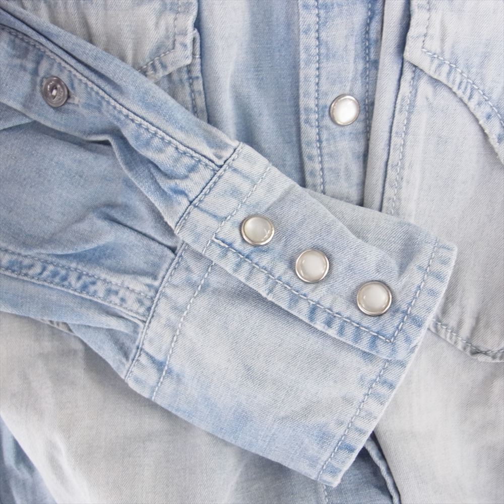 REPLAY リプレイ M4860B 7oz ディープ ブルー デニム 長袖 シャツ インディゴブルー系 M【中古】