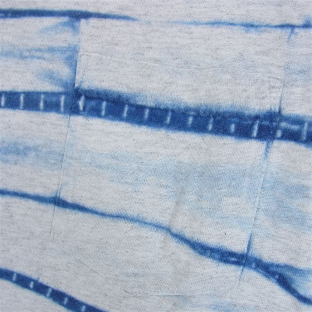 TENDERLOIN テンダーロイン T-TEE TIE DYE LONG タイダイ クルーネック ロングスリーブ ポケット付き 長袖 Tシャツ ブルー系 L【中古】