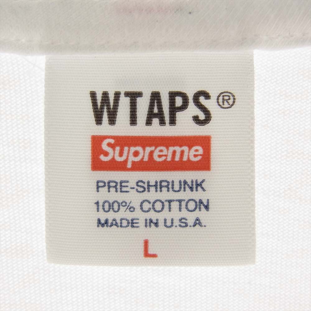 Supreme シュプリーム 21AW WTAPS ダブルタップス Sic'em バックロゴプリント クルーネック 半袖 Tシャツ ホワイト系 L【中古】