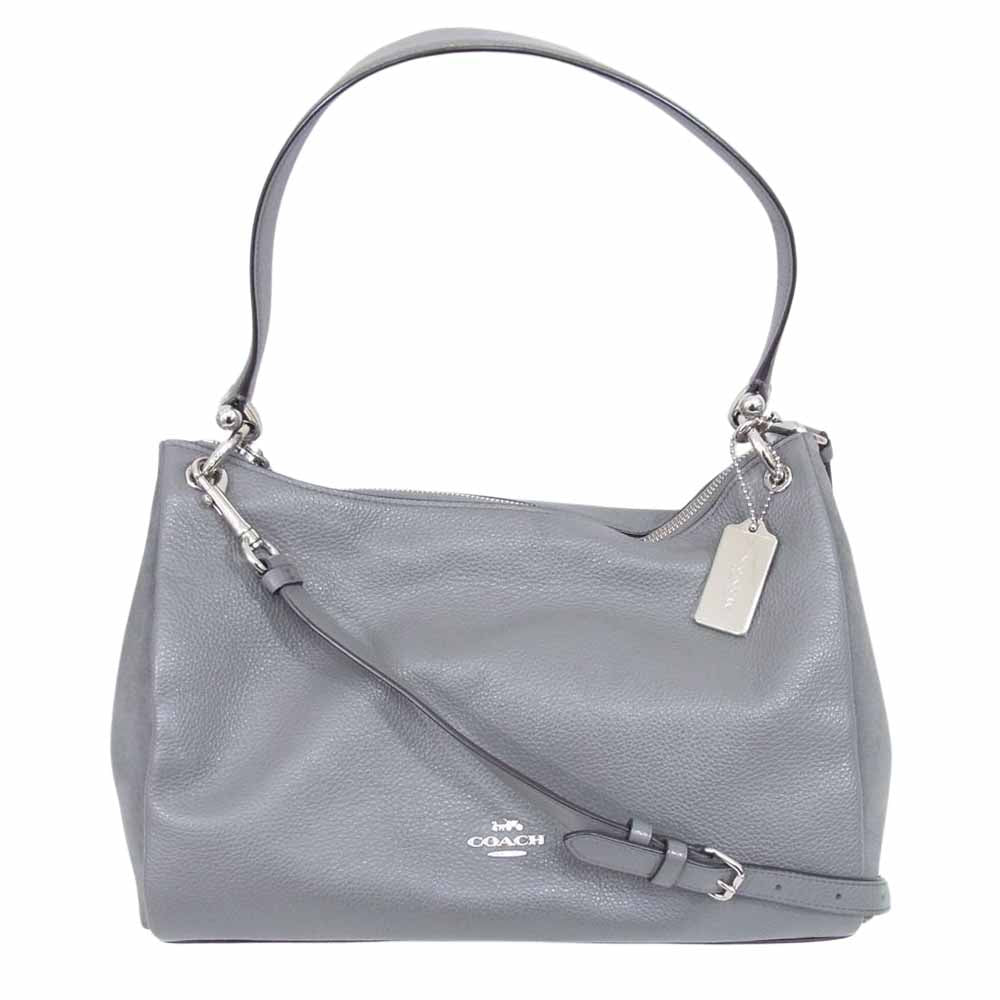 レディース 【美品】コーチ coach F32470 グレー ハンド ショルダー メタル