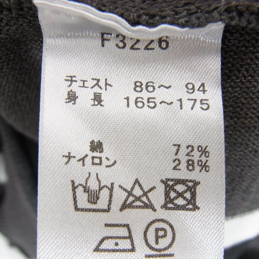 FRED PERRY フレッドペリー ロゴ刺繍 ストライプ ニット Tシャツ グレー系 S【中古】