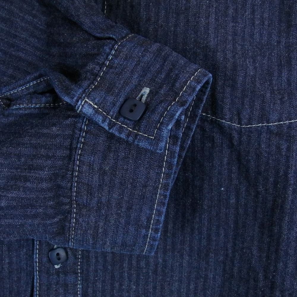 TENDERLOIN テンダーロイン T-DENIM HB MOCK NECK SHT デニム シャツ ヘリンボーン モックネック 長袖 シャツ インディゴブルー系 S【中古】