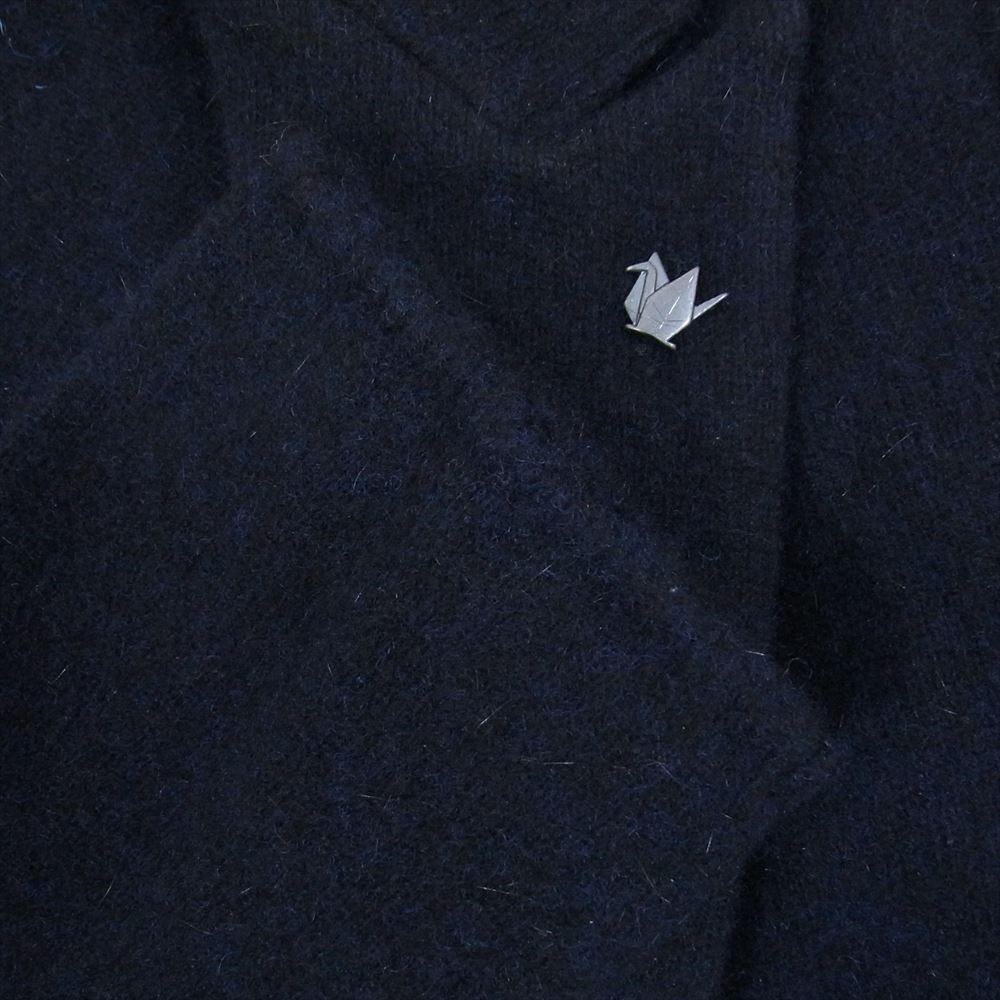 1piu1uguale3 ウノピュウノウグァーレトレ MRK222 WOL113 折鶴ピン付属 LUIGE セーブル セーブリッチウール 2B ニット テーラードジャケット ネイビー系 3【中古】