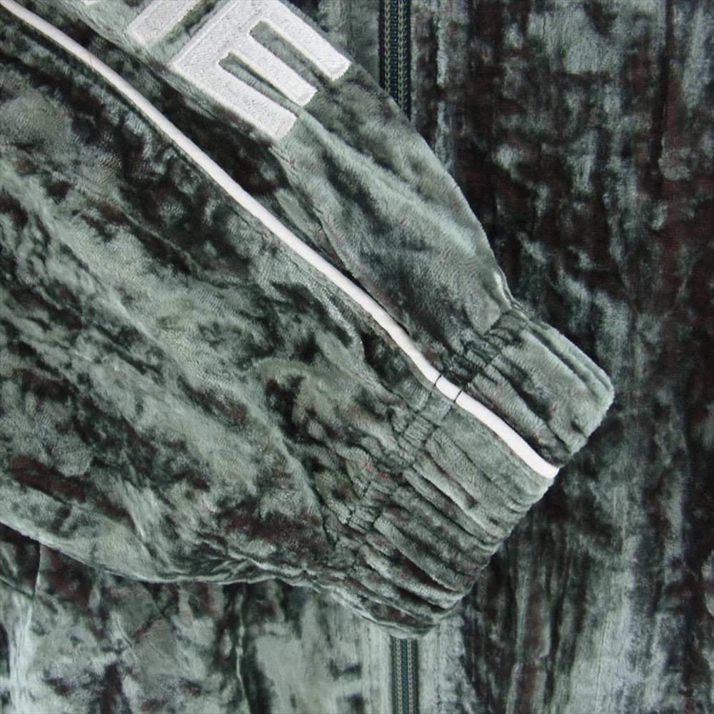 Supreme シュプリーム 23AW Crushed Velvet Track Jacket クラッシュ ベルベット トラックジャケット グリーングレー M【中古】