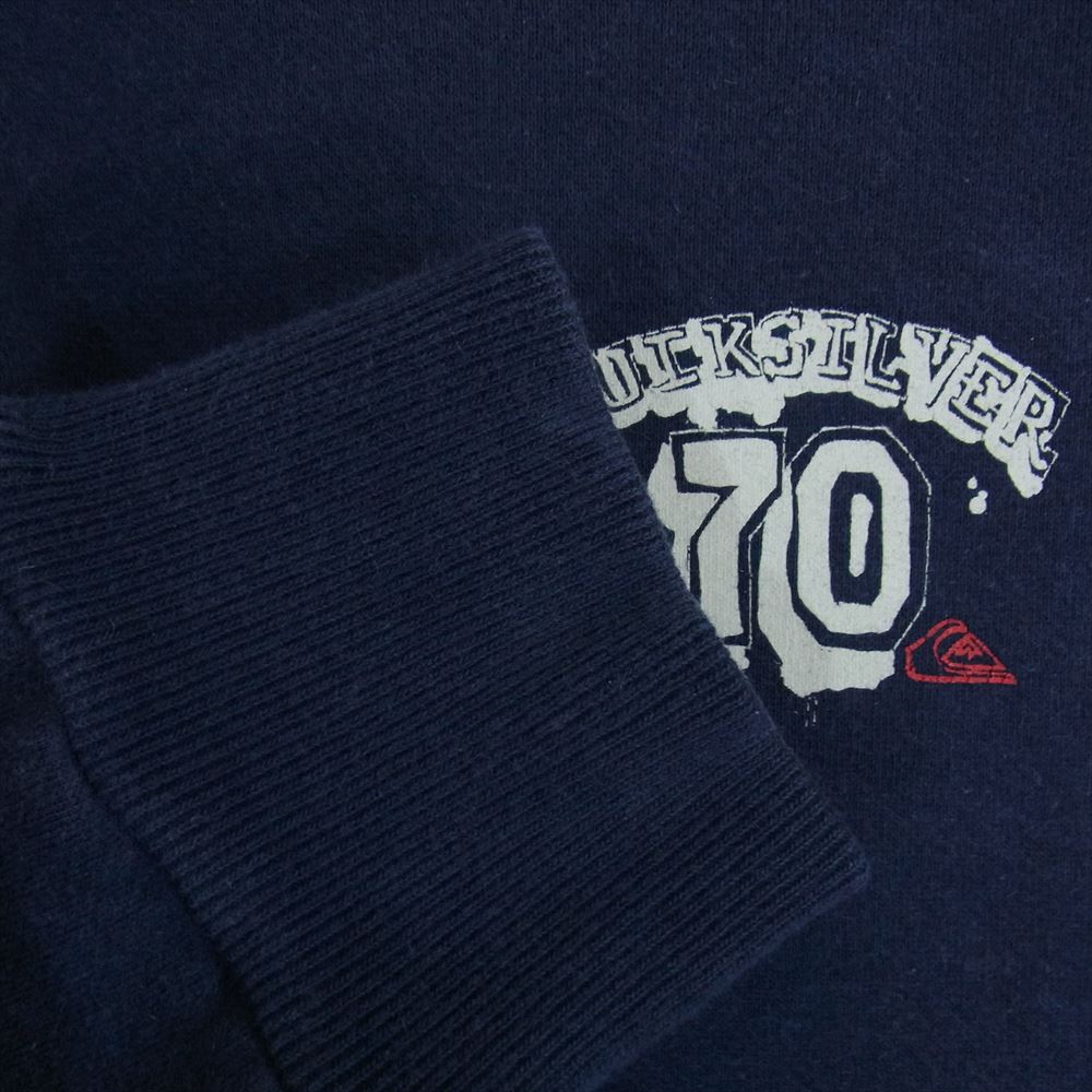 Quiksilver クイックシルバー ロゴ プリント スウェット ネイビー系 S【中古】