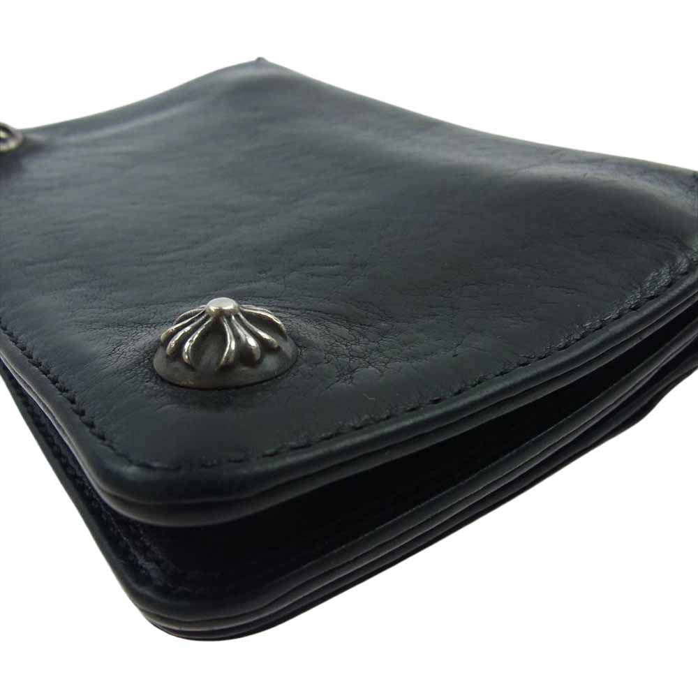 CHROME HEARTS クロムハーツ(原本無) クロスボタン 1ZIP ウォレット ブラック系【中古】