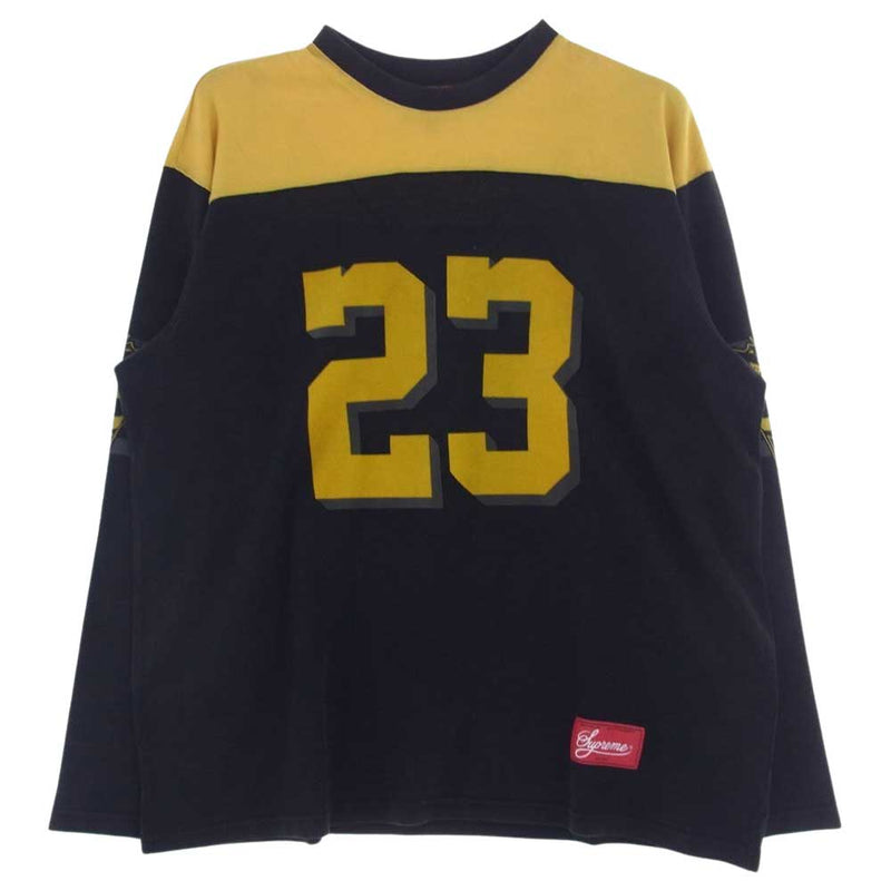 Supreme シュプリーム 23AW Bumblebee L/S Football Top バンブルビー フットボール トップ 長袖 Tシャツ  ブラック系 イエロー系 XL【極上美品】【中古】