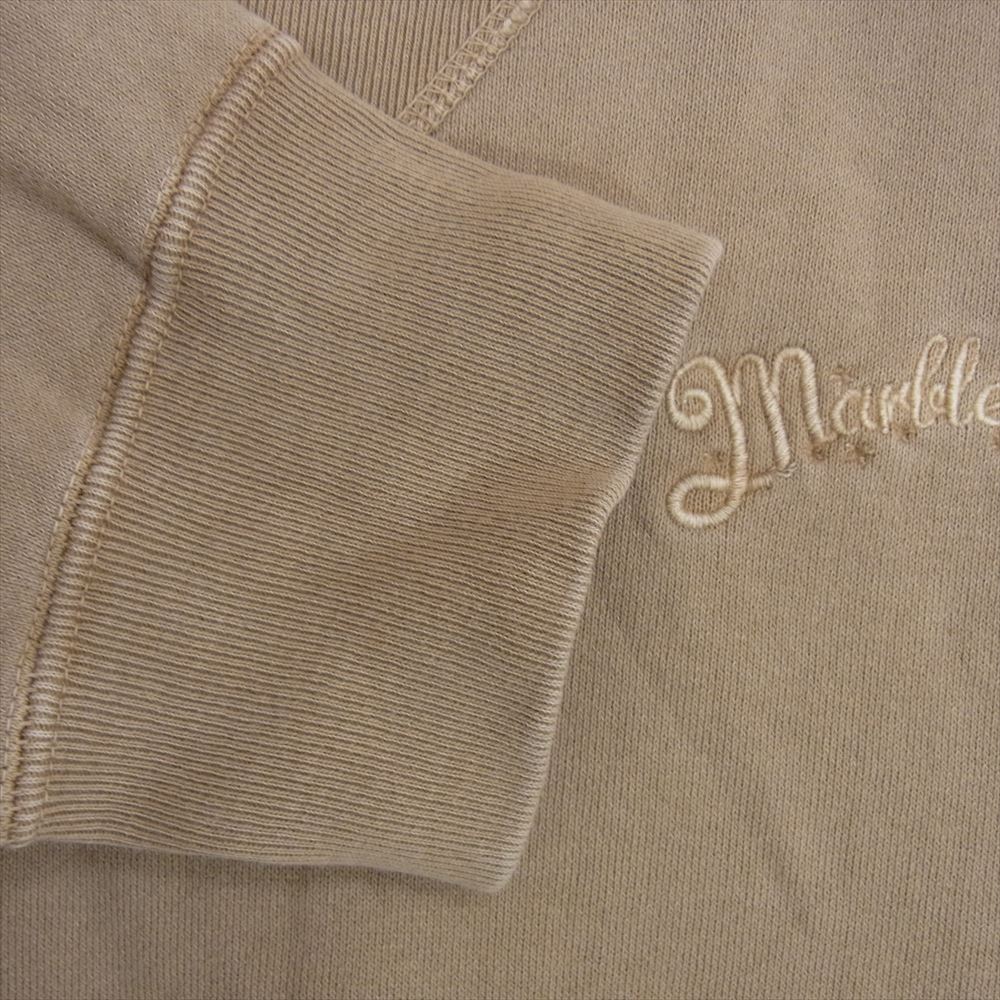 MARBLES マーブルズ 18SS MHP-S1805 MIDWEIGHT PIGMENT DYED CREW ミッドウェイト ピグメント クルーネック スウェット ロゴ刺繍 ベージュ系 M【中古】