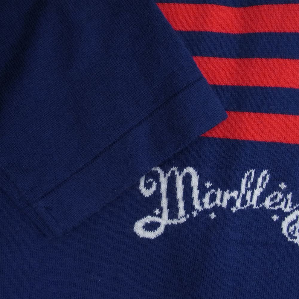 MARBLES マーブルズ MKN-A1503 ニット カットソー 星 スター ロゴ ブルー系 S【中古】