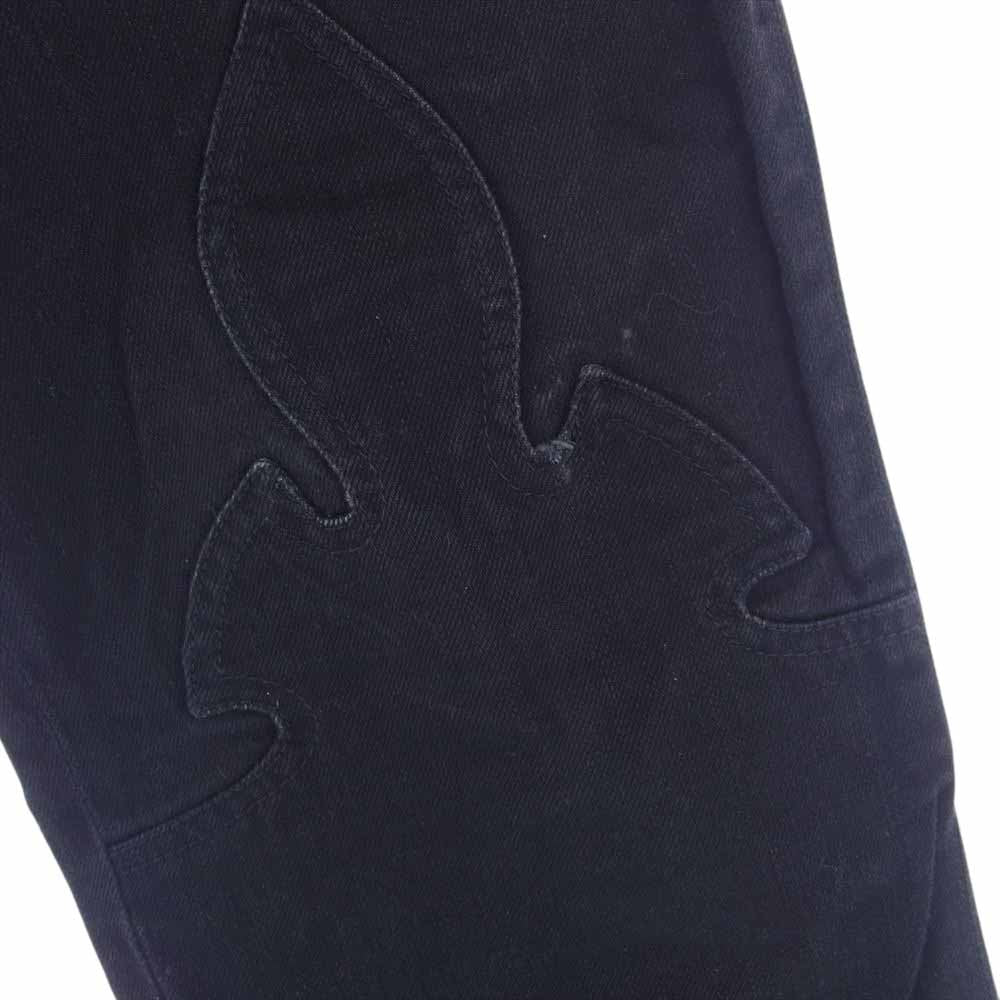 CHROME HEARTS クロムハーツ(原本無) FLEURKNEE DNM PANTS フレアニー ステッチ デニム パンツ ブラック系【中古】