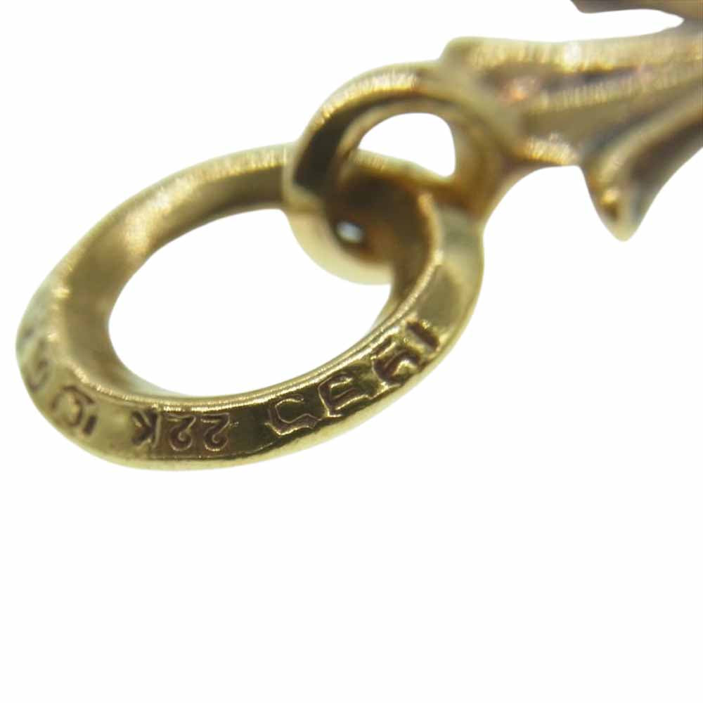 CHROME HEARTS クロムハーツ(原本無) 22K TINY CH CROSS タイニー CHクロス チャーム オールド ペンダントトップ ゴールド系【中古】