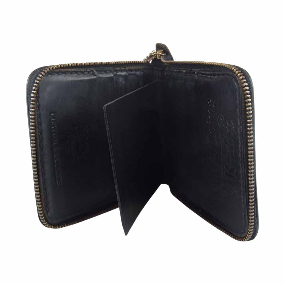 TENDERLOIN テンダーロイン × Backdrop バックドロップ ダイヤキルト キルティング レザー 二つ折り 財布 ウォレット ブラック系【中古】