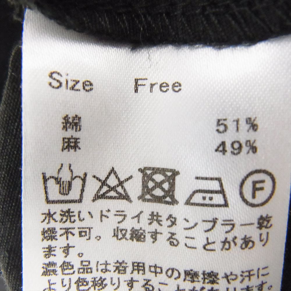 ラボレイトリー コットン リネン Vネック ワンピース ブラック系 FREE【中古】