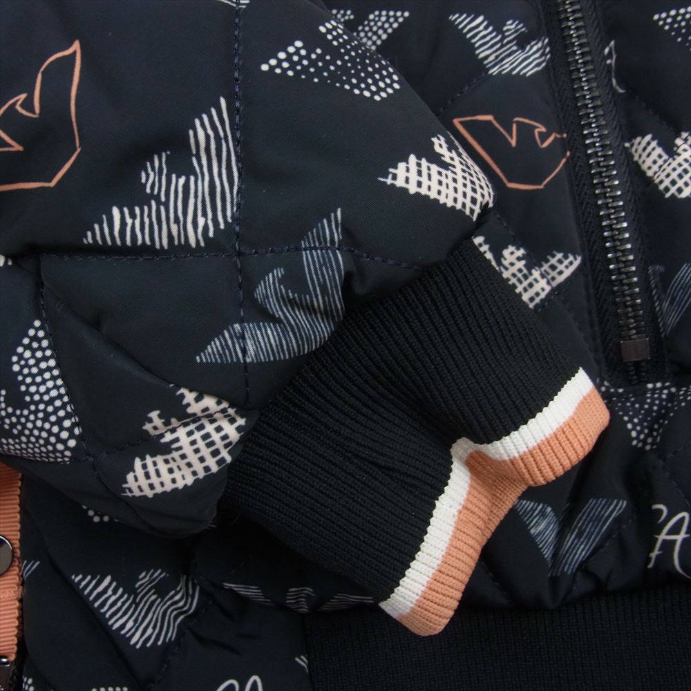 Emporio Armani エンポリオ・アルマーニ 6Z2B80 Bomber jacket 総柄 ロゴ キルティング ボンバー ジャケット ブルゾン ブラック系 38【中古】