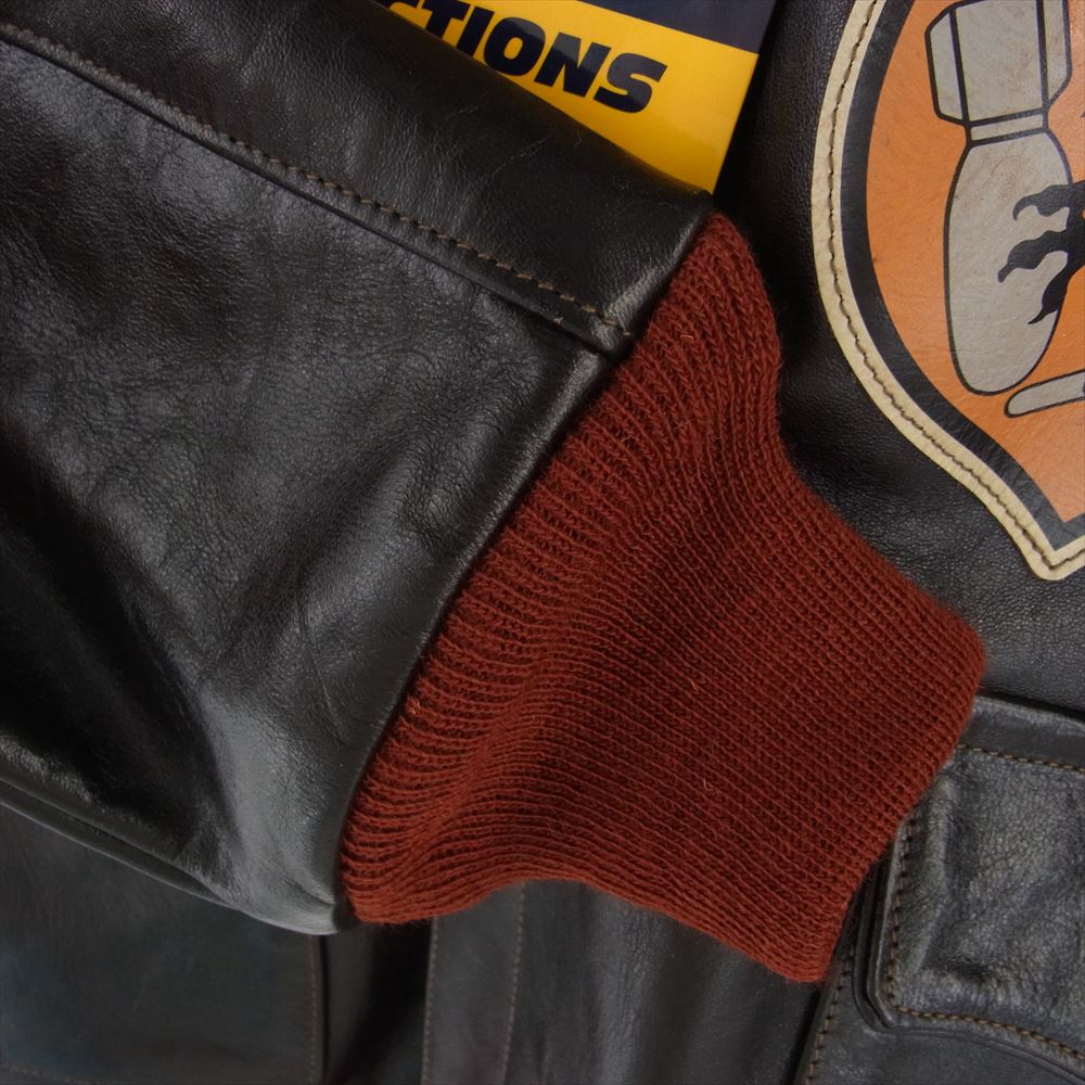TOY'S McCOY トイズマッコイ TMJ2123 TYPE A-2 ROUGH WEAR CLOTHING " MIGHTY EIGHTH " ラフウェアクロージング レザー ホースハイド フライト ジャケット ダークブラウン系 color:151 40【新古品】【未使用】【中古】