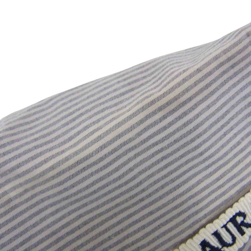 AURALEE オーラリー 17SS A7SS02WC SELVEDGE WEATHER CLOTH OPEN COLLARED ストライプ オープンカラー シャツ グレー系 3【中古】