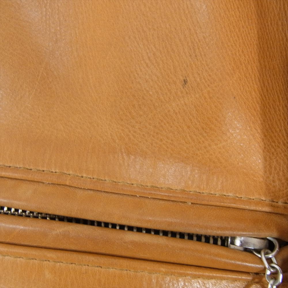 VANSON バンソン フリース ライナー付き シングル ライダース ジャケット ブラウン系 34【中古】