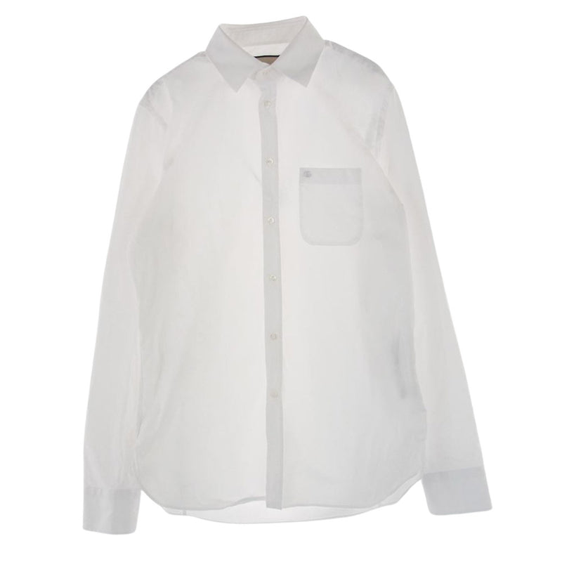 GUCCI グッチ 649696 ZAGIR White shirt with Gg embroidery ダブルG刺繍 コットン 長袖 シャツ ホワイト系 16【中古】