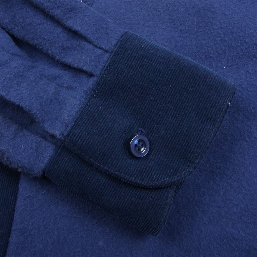 BEAMS ビームス PLUS × AL'S ATTIRE アルズアタイア コーデュロイ フランネル ボックス コンビ 長袖 シャツ ネイビー系 M【中古】