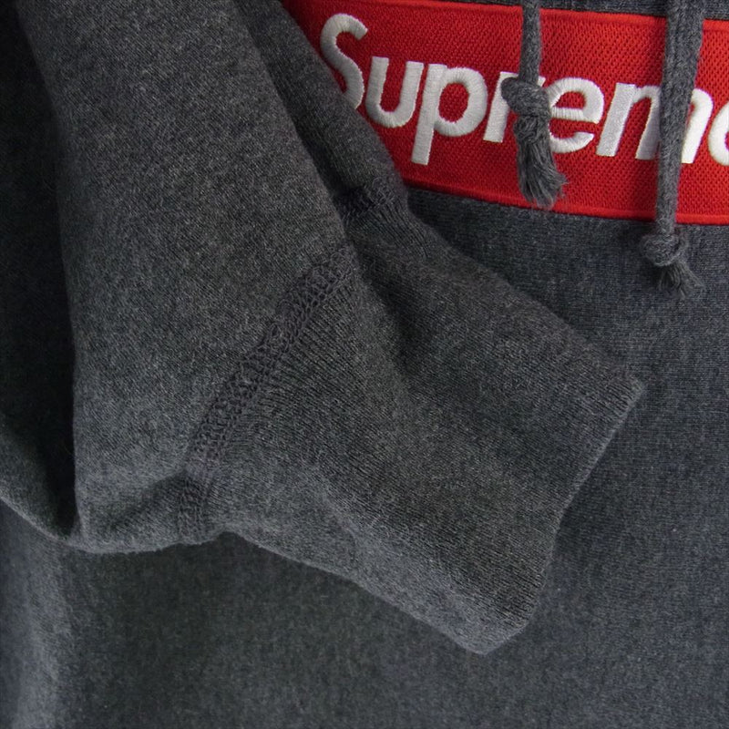 Supreme シュプリーム 21AW  Box Logo Hooded Sweatshirt ボックス ロゴ  フーデッド スウェット シャツ パーカー チャコール グレー系 L【中古】