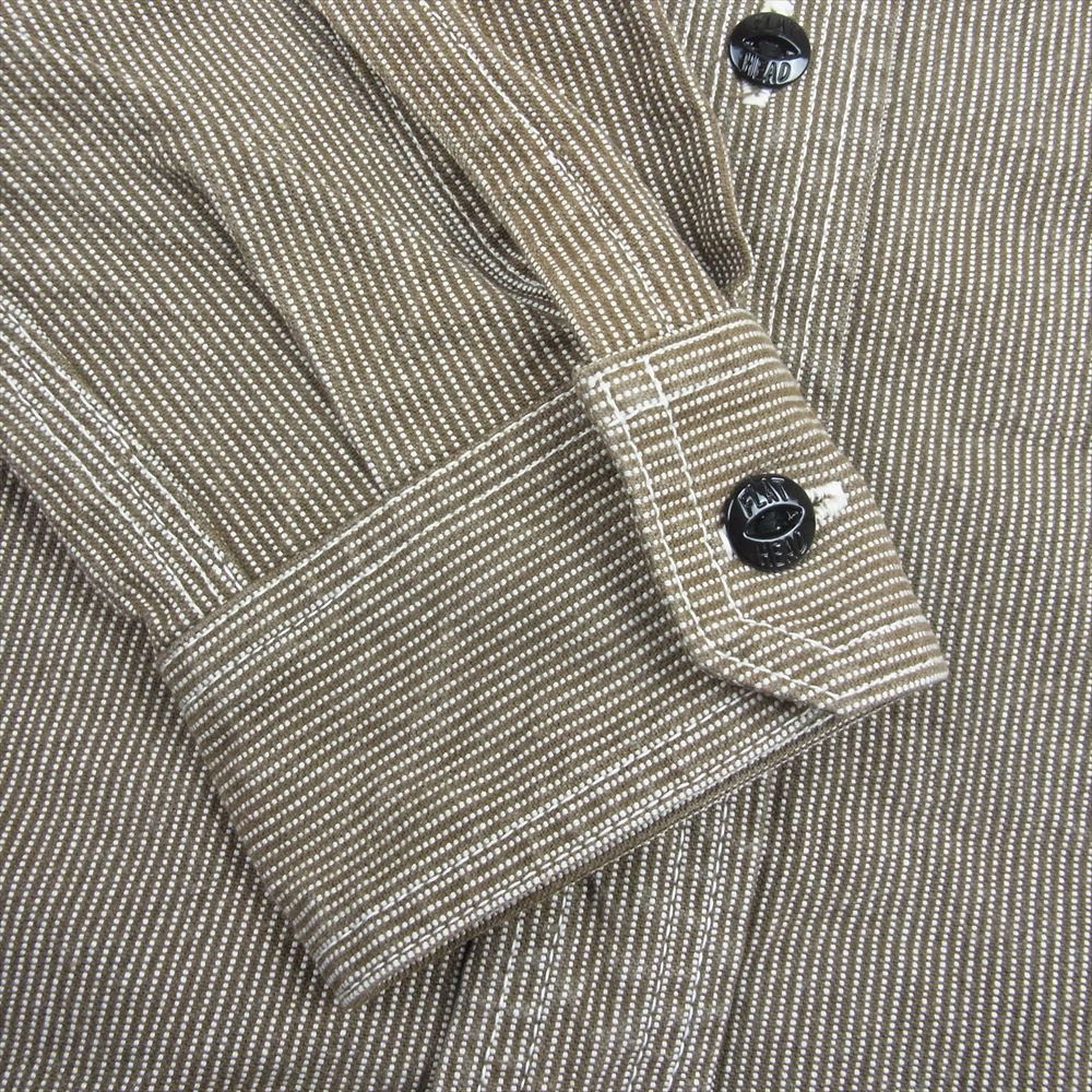 THE FLAT HEAD ザフラットヘッド ウォバッシュ 長袖 ワーク シャツ ブラウン系 38【中古】
