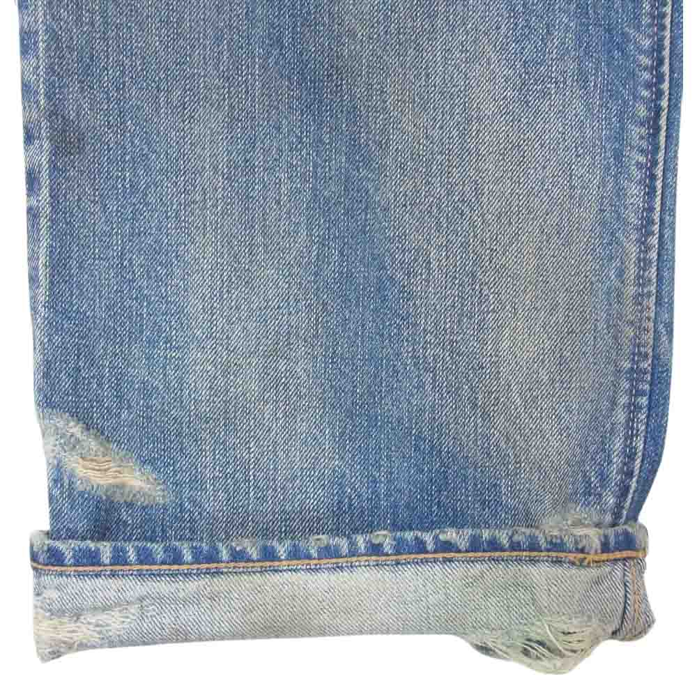 BY GLADHAND バイグラッドハンド GLADDEN DENIM TYPE-1 ユーズド加工 ダメージ デニム パンツ インディゴブルー系 32【中古】