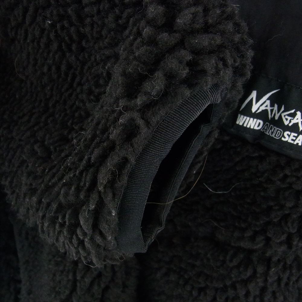 WIND AND SEA ウィンダンシー × NANGA ナンガ Boa fleece Jacket ボア フリース ジャケット ブラック系 JPN M【中古】