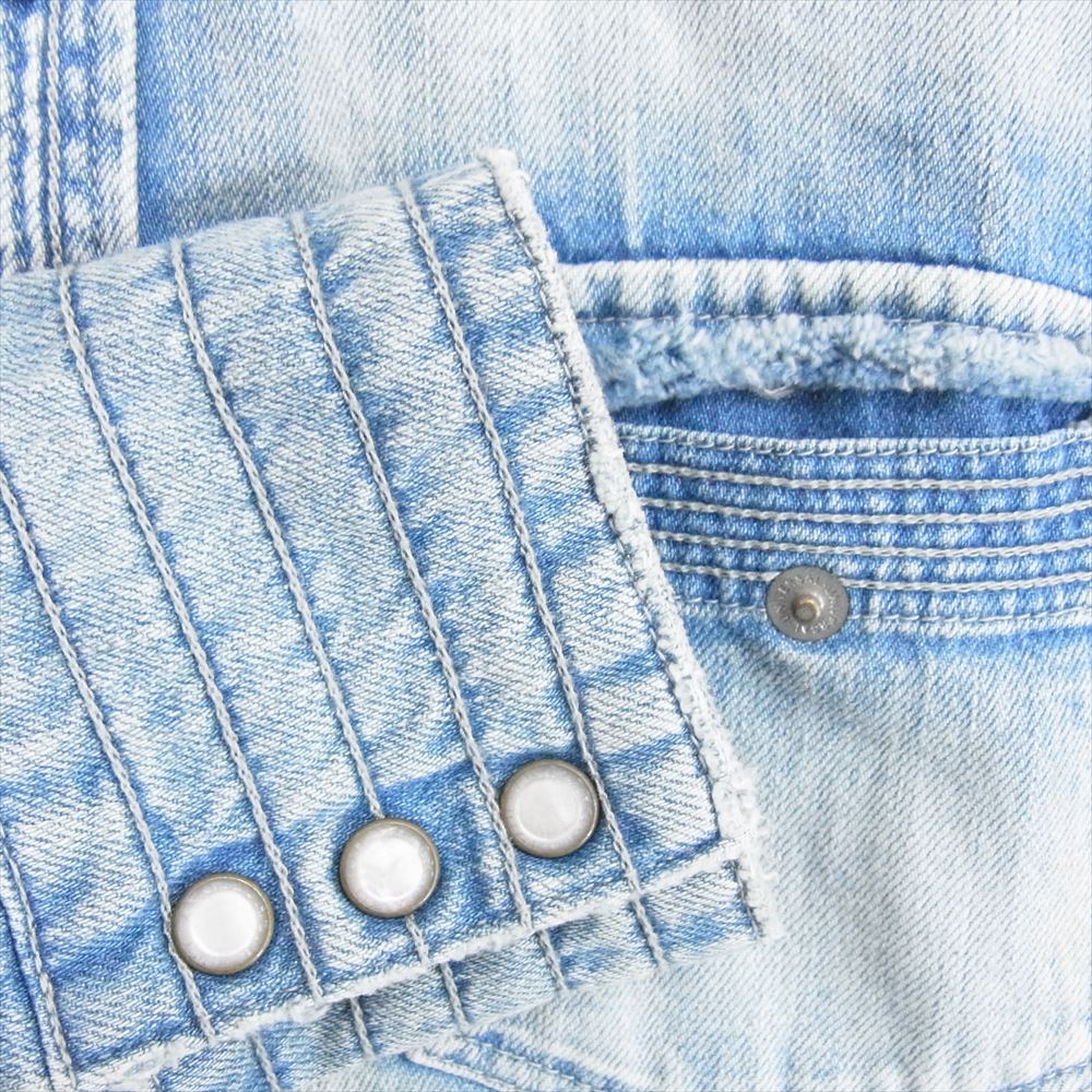 TMT ティーエムティー TSH-F1702 CHAIN STITCH DENIM SHIRTS デニム ウエスタン 長袖 シャツ インディゴブルー系 M【中古】