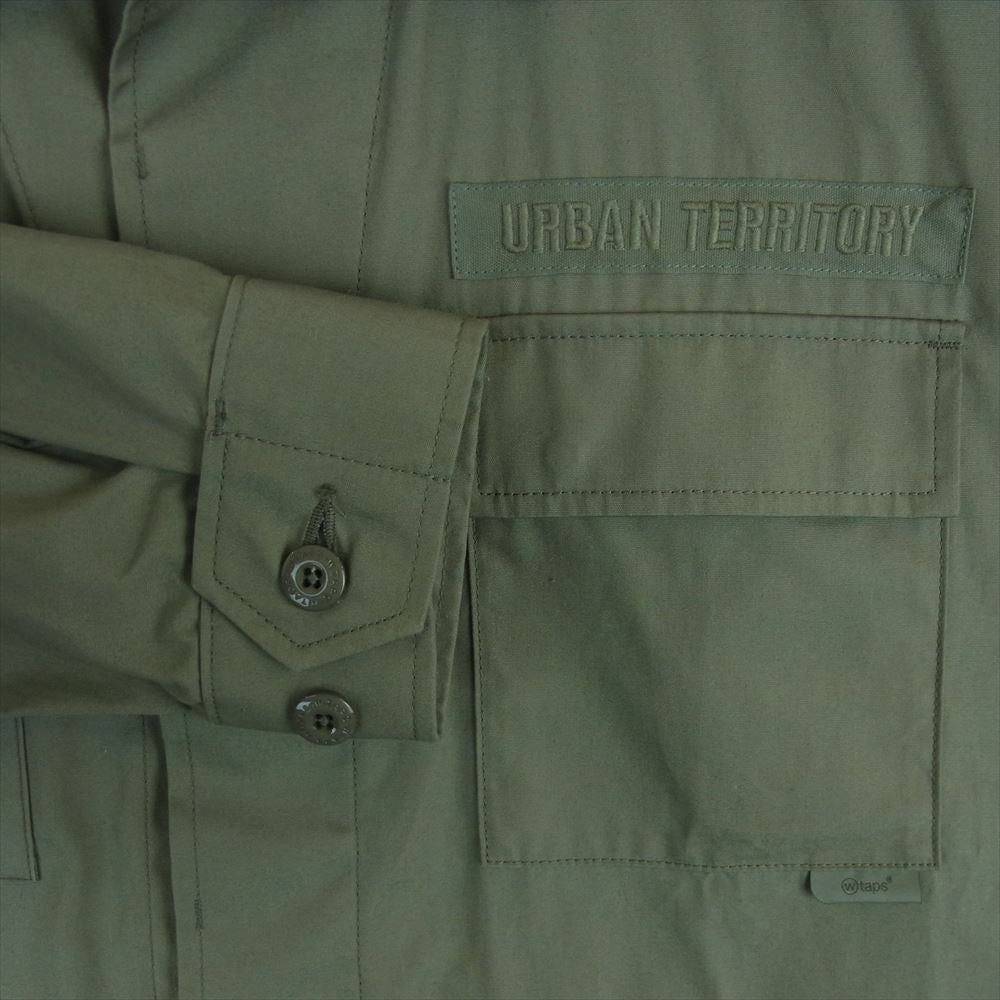 WTAPS ダブルタップス 22SS 221WVDT-SHM03 JUNGLE LS COTTON POPLIN ロングスリーブ コットン ポプリン ジャングル シャツ グレー系 OLIVE DRAB 02【中古】