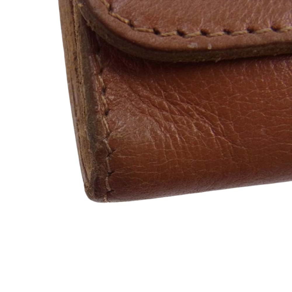 IL BISONTE イルビゾンテ レザーウオレット 3つ折り 長財布 ライトブラウン系【中古】