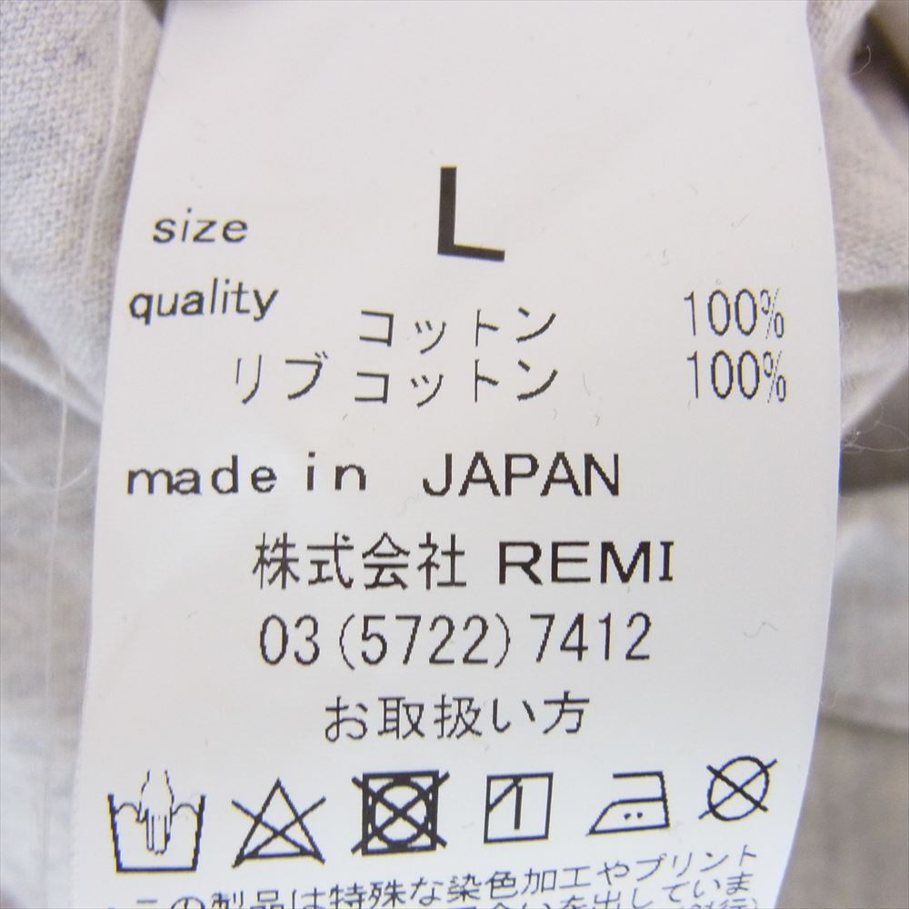 REMI RELIEF レミレリーフ クルーネック ポケット Tシャツ 半袖 Tシャツ グレー系 L【中古】