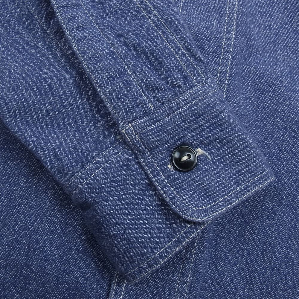 SUGAR CANE シュガーケーン SC23212 コットン モック ツイスト チンストラップ ワーク 長袖 シャツ インディゴブルー系 L【中古】