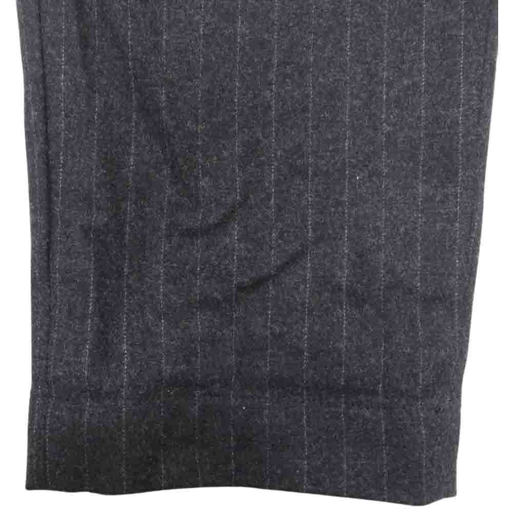 セラードアー イタリア製 BOGAR ウール ストライプ 2タック スラックス パンツ グレー系 46【中古】