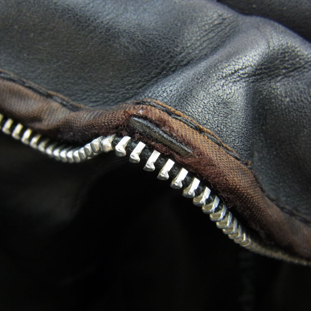 schott ショット 642 シングル レザー ライダース ジャケット ブラック系 36【中古】