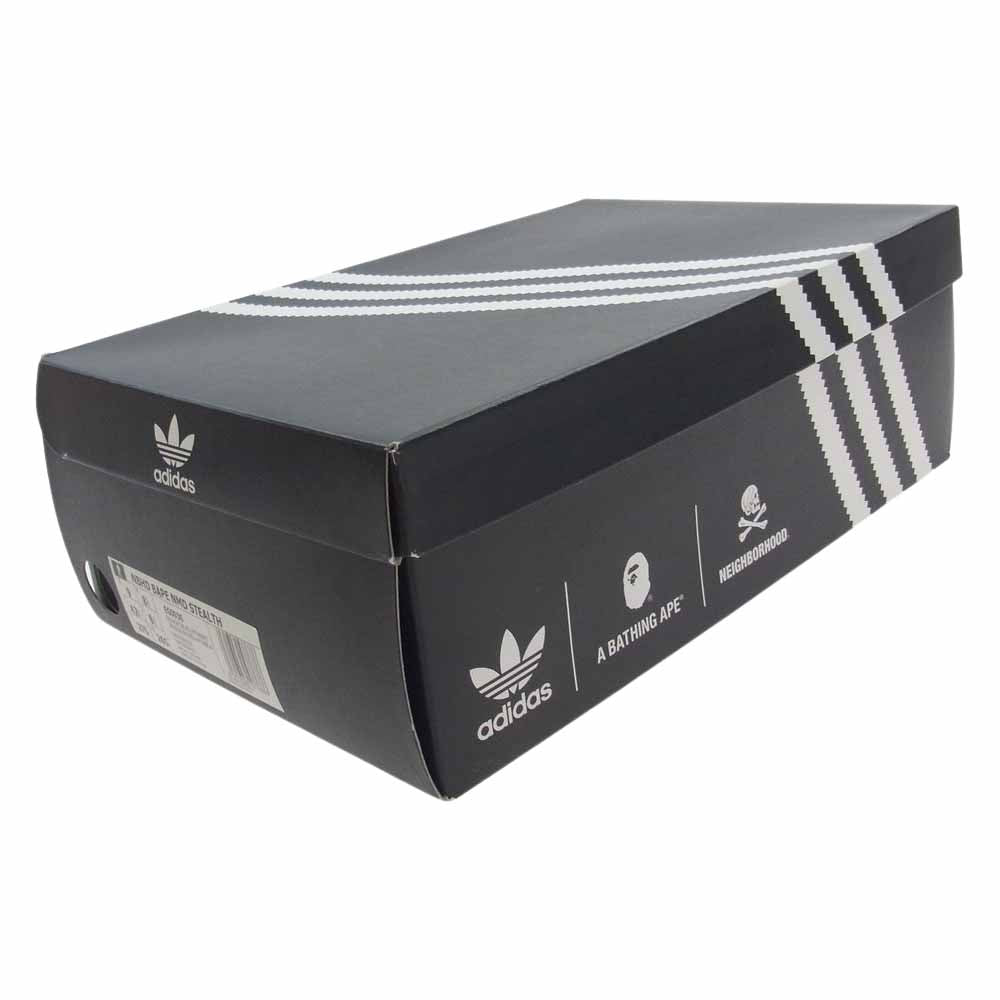 adidas アディダス 19SS EG0936 × NEIGHBORHOOD ネイバーフッド × A BATHING APE ア・ベイシング・エイプ NMD STEALTH スニーカー ブラック系 27cm【中古】